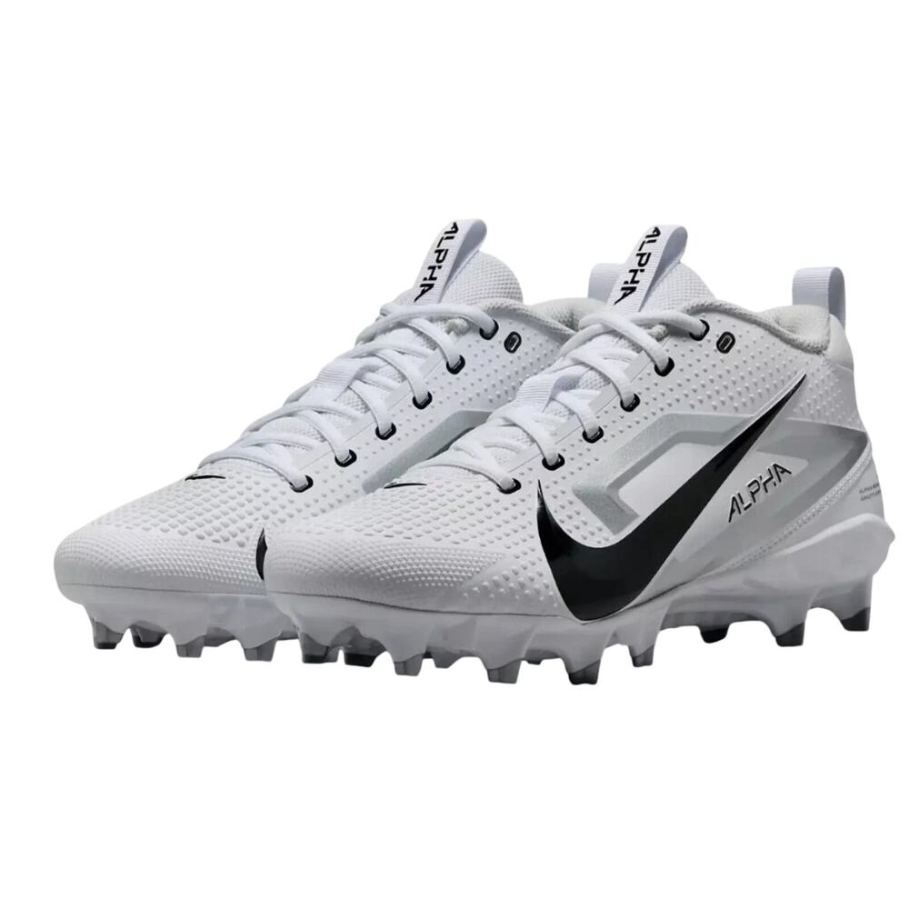 Nike Mens Alpha Menace 4 Varsity Molded Football Cleats Size 13 White Black NWOB